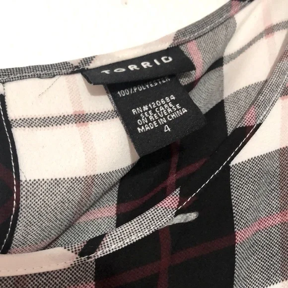 Torrid Black and White Plaid Top - Picture 7 of 7